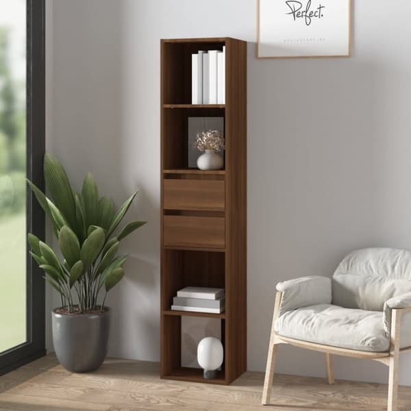 vidaXL bogreol 36x30x171 cm konstrueret træ brun egetræ -  Bogskabe & reoler