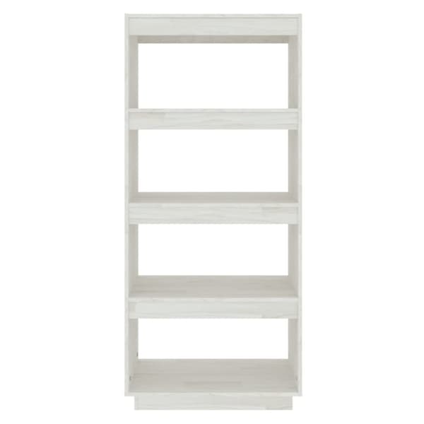 vidaXL bogreol/rumdeler 60x35x135 cm massivt fyrretræ hvid -  Bogskabe & reoler