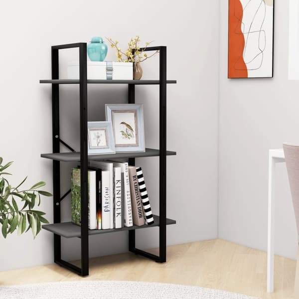 vidaXL Förvaringshylla grå 60x30x105 cm spånskiva -  Bokhyllor & fristående hyllor