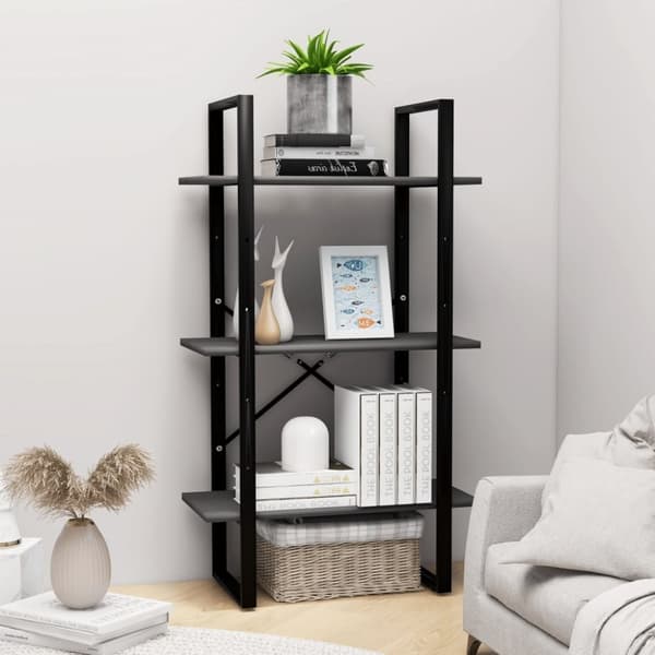 vidaXL Förvaringshylla grå 60x30x105 cm spånskiva -  Bokhyllor & fristående hyllor