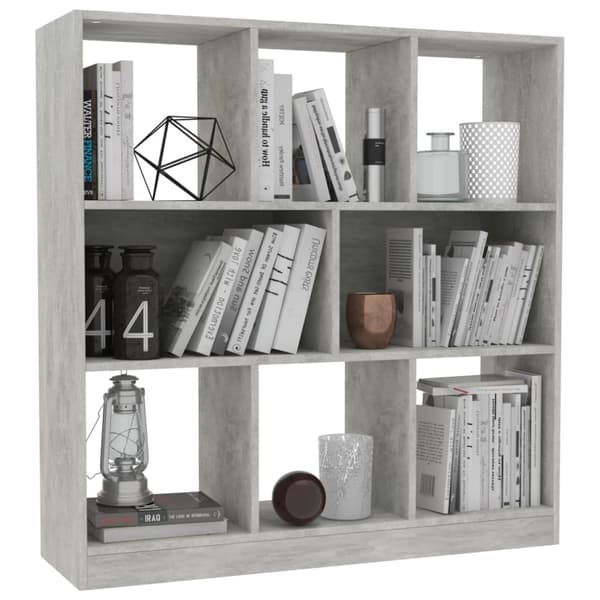 vidaXL bogreol 97,5x29,5x100 cm konstrueret træ betongrå - Bogskabe & reoler