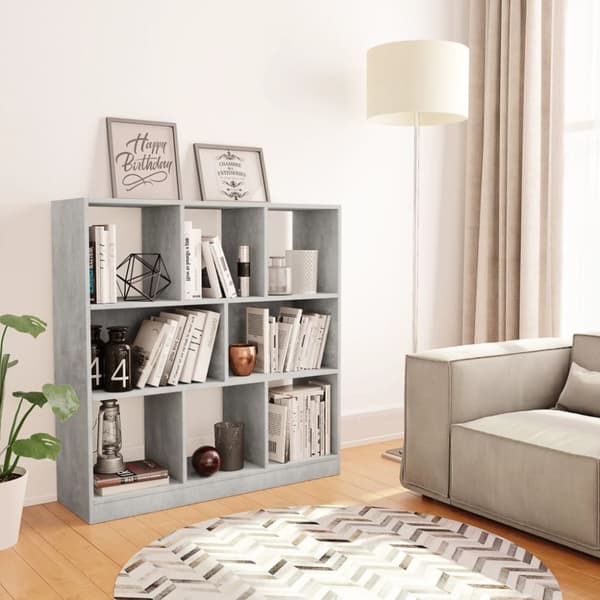 vidaXL bogreol 97,5x29,5x100 cm konstrueret træ betongrå - Bogskabe & reoler