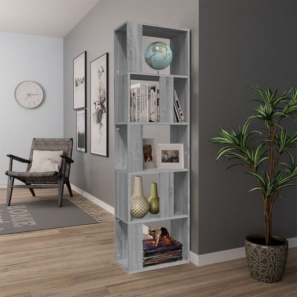 vidaXL Kirjahylly harmaa Sonoma 45x24x160 cm tekninen puu - Kirjahyllyt