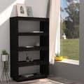 Miniatyrbillede 4 af 10: vidaXL bogreol/rumdeler 80x35x135 cm massivt fyrretræ sort -  Bogskabe & reoler