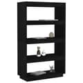 Miniatyrbillede 5 af 10: vidaXL bogreol/rumdeler 80x35x135 cm massivt fyrretræ sort -  Bogskabe & reoler