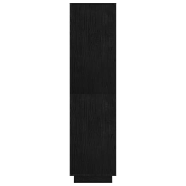 vidaXL bogreol/rumdeler 80x35x135 cm massivt fyrretræ sort -  Bogskabe & reoler