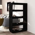 Miniatyrbillede 1 af 10: vidaXL bogreol/rumdeler 80x35x135 cm massivt fyrretræ sort -  Bogskabe & reoler