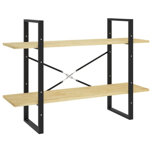 vidaXL Bokhylla 2 hyllplan 100x30x70 cm massiv furu - Bokhyllor & fristående hyllor