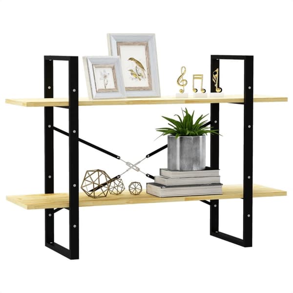 vidaXL Bokhylla 2 hyllplan 100x30x70 cm massiv furu - Bokhyllor & fristående hyllor
