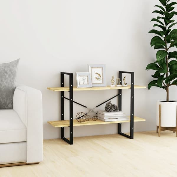vidaXL Bokhylla 2 hyllplan 100x30x70 cm massiv furu - Bokhyllor & fristående hyllor
