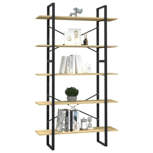 vidaXL bogreol med 5 hylder 100x30x175 cm massivt fyrretræ - Bogskabe & reoler