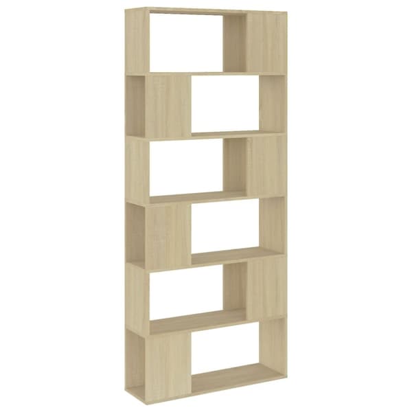 vidaXL bogreol/rumdeler 80x24x186 cm spånplade sonoma-eg -  Bogskabe & reoler