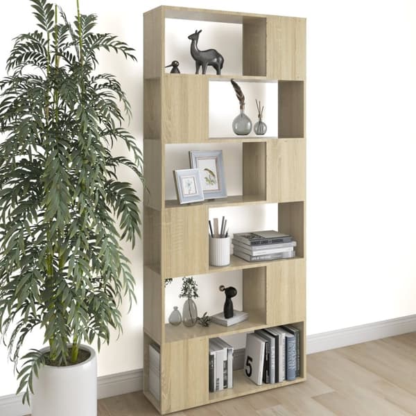 vidaXL bogreol/rumdeler 80x24x186 cm spånplade sonoma-eg -  Bogskabe & reoler