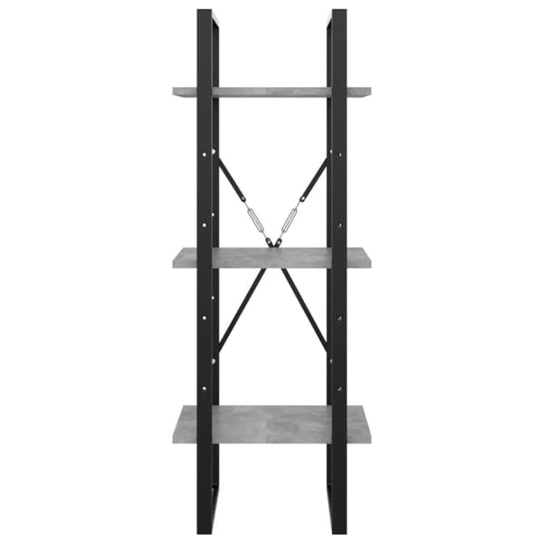 vidaXL bogreol med 3 hylder 40x30x105 cm konstrueret træ betongrå - Bogskabe & reoler