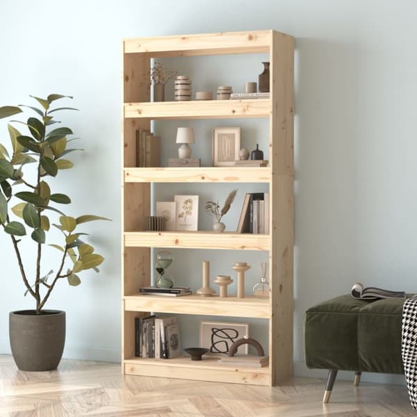 vidaXL bogreol/rumdeler 80x30x167,4 cm massivt fyrretræ - Bogskabe & reoler