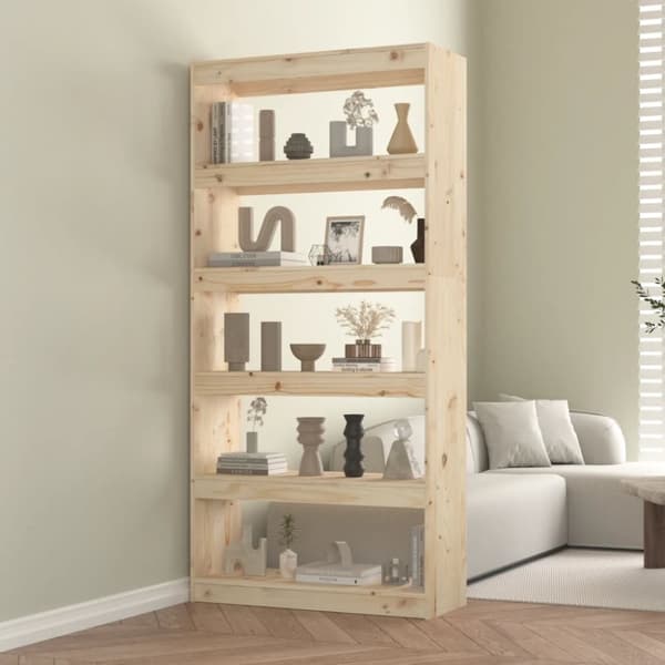 vidaXL bogreol/rumdeler 80x30x167,4 cm massivt fyrretræ -  Bogskabe & reoler