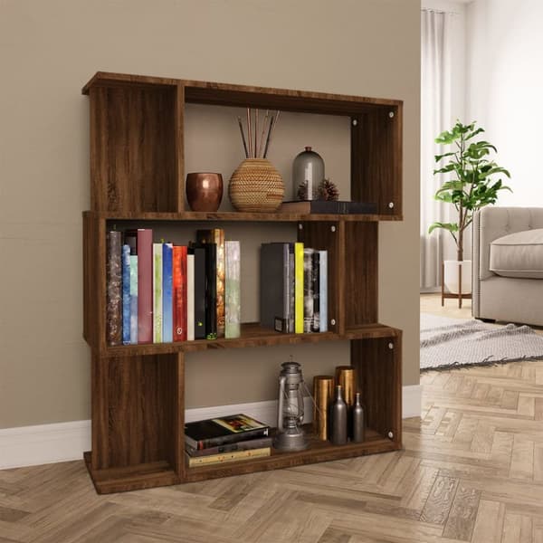 vidaXL bogreol/rumdeler 80x24x96 cm konstrueret træ brun eg - Bogskabe & reoler