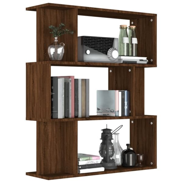 vidaXL bogreol/rumdeler 80x24x96 cm konstrueret træ brun eg - Bogskabe & reoler