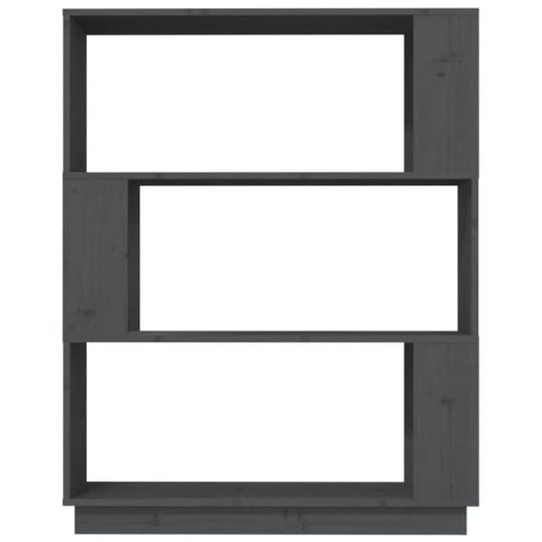 vidaXL bogreol/rumdeler 80x25x101 cm massivt fyrretræ grå - Bogskabe & reoler