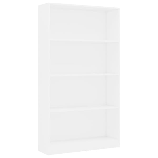 vidaXL bogreol med 4 hylder 80x24x142 cm konstrueret træ hvid -  Bogskabe & reoler