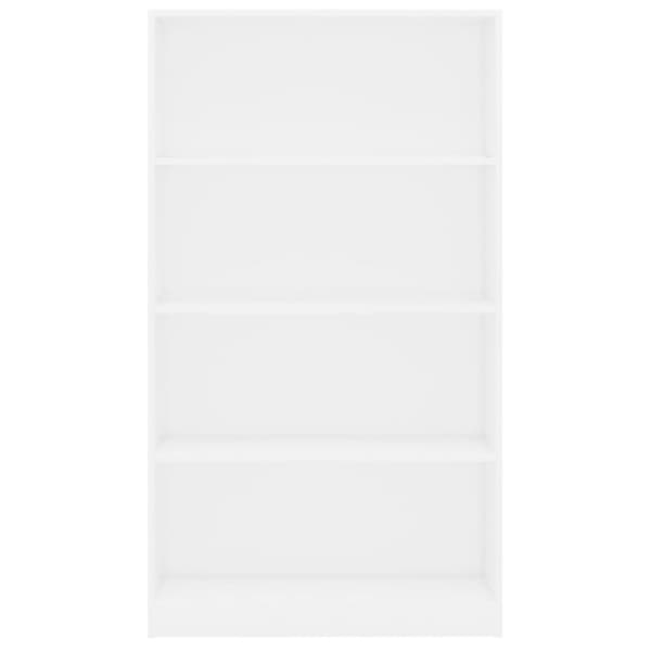 vidaXL bogreol med 4 hylder 80x24x142 cm konstrueret træ hvid -  Bogskabe & reoler