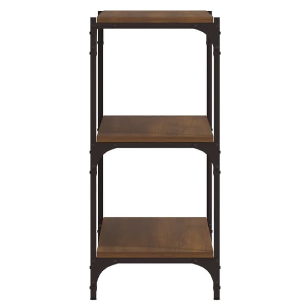 vidaXL bogreol 100x33x70,5 cm konstrueret træ og stål brunt egetræ - Bogskabe & reoler