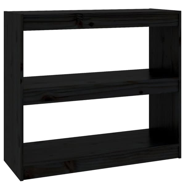 vidaXL Kirjahylly/tilanjakaja musta 80x30x71,5 cm täysi mänty - Kirjahyllyt