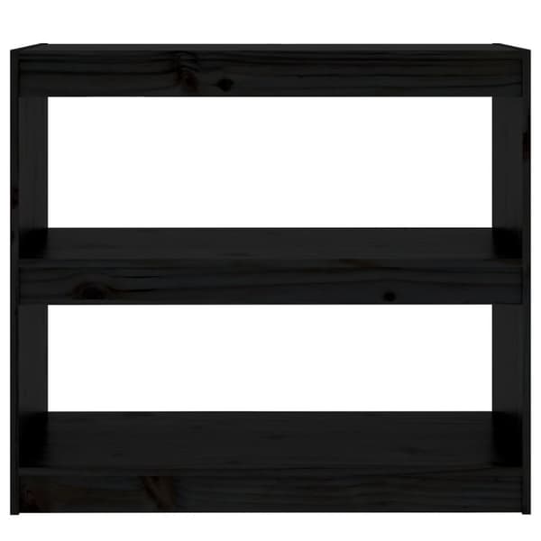 vidaXL Kirjahylly/tilanjakaja musta 80x30x71,5 cm täysi mänty - Kirjahyllyt
