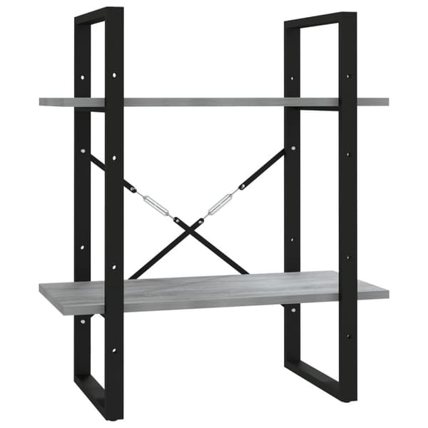 vidaXL bogreol m. 2 hylder 60x30x70 cm konstrueret træ grå sonoma - Bogskabe & reoler