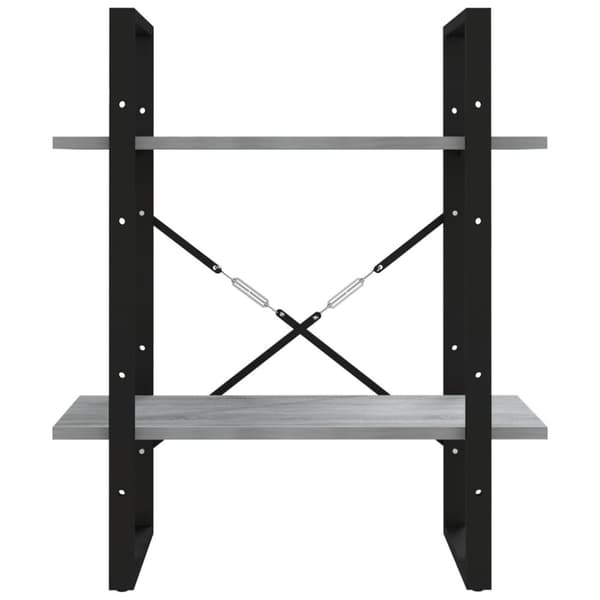 vidaXL bogreol m. 2 hylder 60x30x70 cm konstrueret træ grå sonoma - Bogskabe & reoler