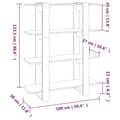 Miniatyrbillede 8 af 9: vidaXL bogreol/rumdeler 100x30x123,5 cm fyrretræ hvid -  Bogskabe & reoler