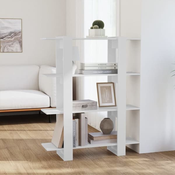 vidaXL bogreol/rumdeler 100x30x123,5 cm fyrretræ hvid -  Bogskabe & reoler