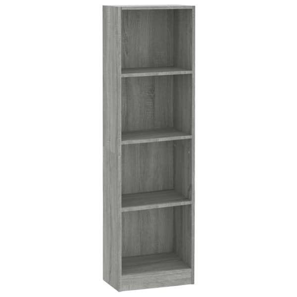 vidaXL bogreol m. 4 hylder 40x24x143 cm konstrueret træ grå sonoma-eg -  Bogskabe & reoler