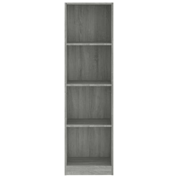 vidaXL bogreol m. 4 hylder 40x24x143 cm konstrueret træ grå sonoma-eg -  Bogskabe & reoler
