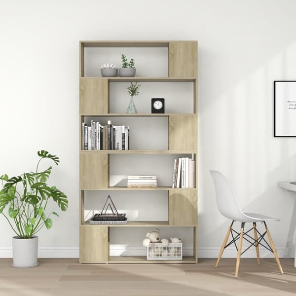 vidaXL Bokhylla Rumsavdelare sonoma-ek 100x24x188 cm - Bokhyllor & fristående hyllor