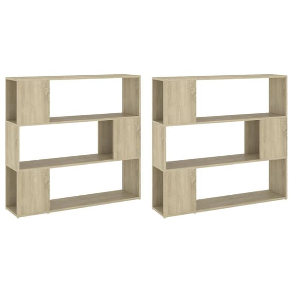 vidaXL Bokhylla Rumsavdelare sonoma-ek 100x24x188 cm - Bokhyllor & fristående hyllor
