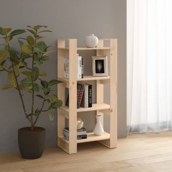 vidaXL bogreol/rumdeler 60x35x125 cm massivt træ -  Bogskabe & reoler
