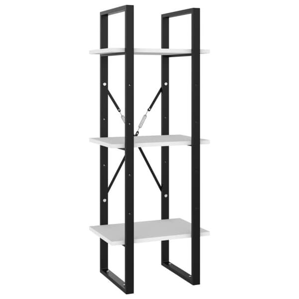vidaXL Bokhylla 3 hyllor vit 40x30x105 cm konstruerat trä - Bokhyllor & fristående hyllor