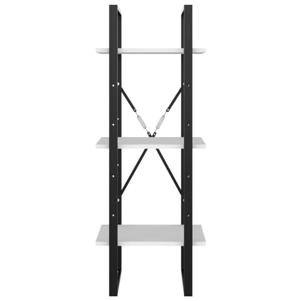 vidaXL Bokhylla 3 hyllor vit 40x30x105 cm konstruerat trä - Bokhyllor & fristående hyllor