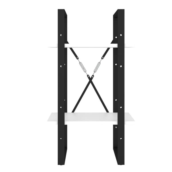vidaXL bogreol med 2 hylder 40x30x70 cm konstrueret træ hvid -  Bogskabe & reoler