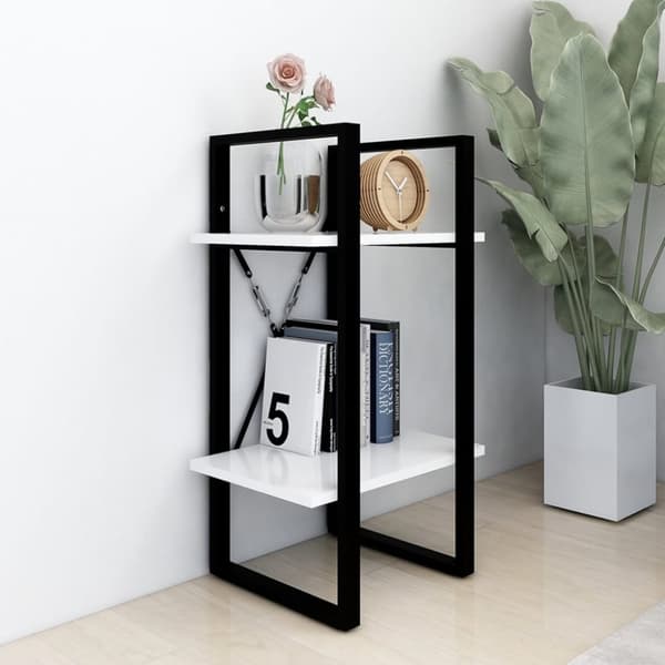 vidaXL bogreol med 2 hylder 40x30x70 cm konstrueret træ hvid - Bogskabe & reoler