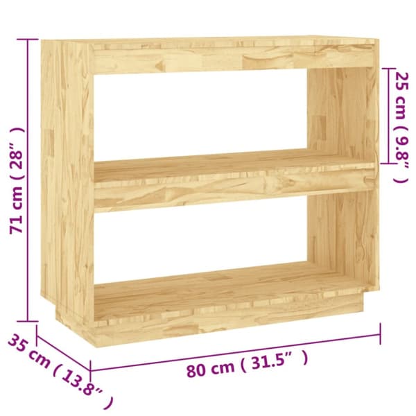 vidaXL bogreol 80x35x71 cm massivt fyrretræ - Bogskabe & reoler