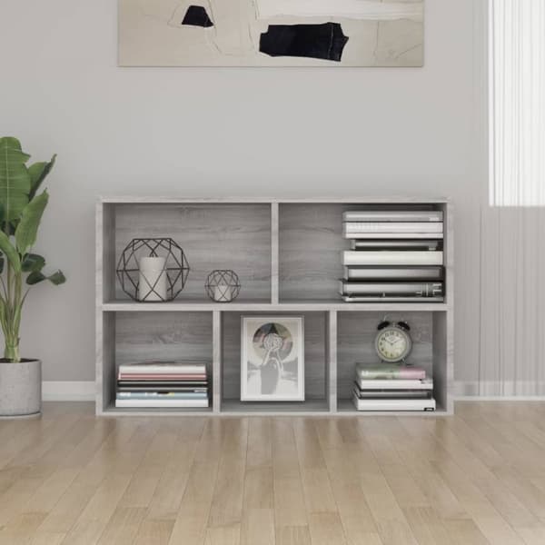 vidaXL bogreol/skænk 50x25x80 cm konstrueret træ grå sonoma-eg -  Bogskabe & reoler