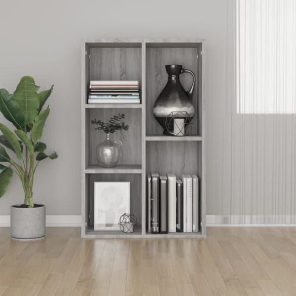 vidaXL bogreol/skænk 50x25x80 cm konstrueret træ grå sonoma-eg -  Bogskabe & reoler