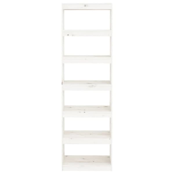 vidaXL bogreol/rumdeler 60x30x199,5cm massivt fyrretræ hvid -  Bogskabe & reoler