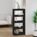 Miniatyrbillede 2 af 10: vidaXL bogreol/rumdeler 60x30x135,5 massivt fyrretræ sort -  Bogskabe & reoler