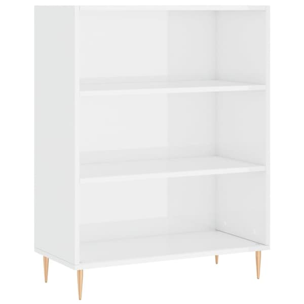 vidaXL skab 69,5x32,5x90 cm konstrueret træ hvid højglans -  Bogskabe & reoler
