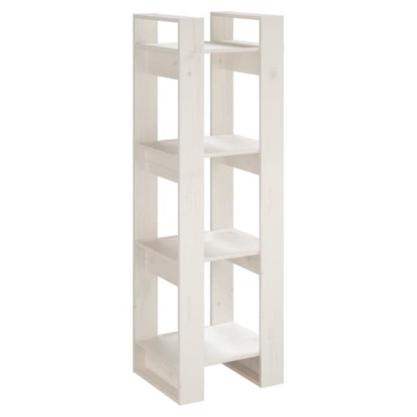vidaXL bogreol/rumdeler 41x35x125 cm massivt fyrretræ hvid -  Bogskabe & reoler