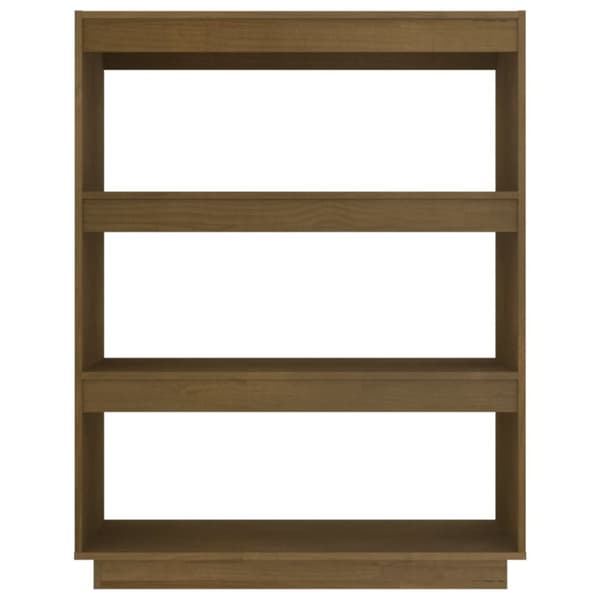 vidaXL bogreol/rumdeler 80x35x103 cm massivt fyrretræ gyldenbrun - Bogskabe & reoler