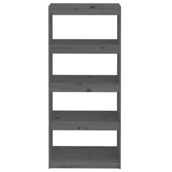 vidaXL bogreol/rumdeler 60x30x135,5 cm massivt fyrretræ grå - Bogskabe & reoler